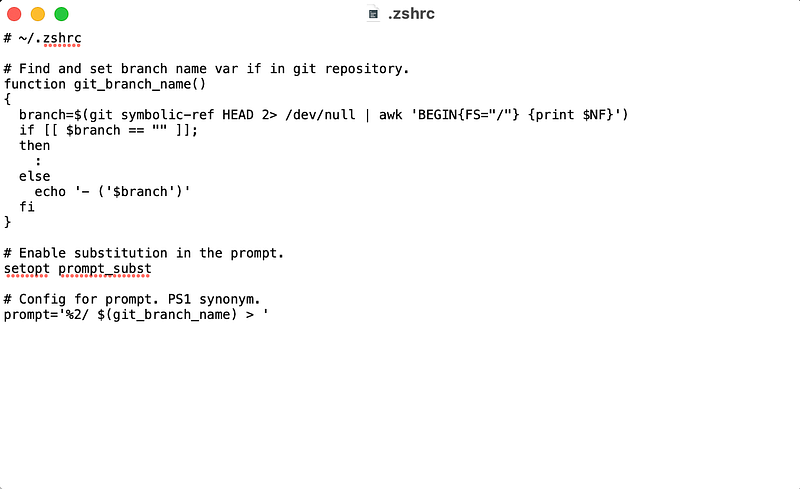 .zshrc File